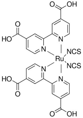 图片 顺-双(异硫氰酸盐)双(2,2′-联吡啶-4,4′-二羧酸)钌(II)，cis-Bis(isothiocyanato)bis(2,2′-bipyridyl-4,4′-dicarboxylato)ruthenium(II)；95% (NMR)