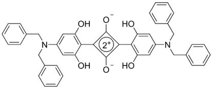 图片 2,4-双[4-(N,N-二苄基氨基)-2,6-二羟基苯基]方酸，2,4-Bis[4-(N,N-dibenzylamino)-2,6-dihydroxyphenyl]squaraine；97%
