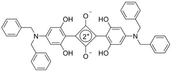 图片 2,4-双[4-(N,N-二苄基氨基)-2,6-二羟基苯基]方酸，2,4-Bis[4-(N,N-dibenzylamino)-2,6-dihydroxyphenyl]squaraine；97%