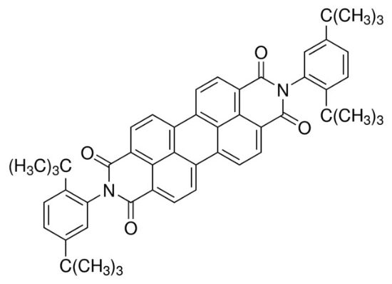 图片 N,N'-双(2,5-二叔丁基苯基)-3,4,9,10-苝二甲酰亚胺，N,N′-Bis(2,5-di-tert-butylphenyl)-3,4,9,10-perylenedicarboximide [BTBP]；Dye content 97 %