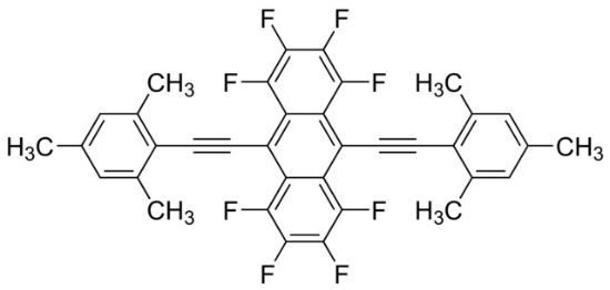 图片 1,2,3,4,5,6,7,8-八氟-9,10-双[2-(2,4,6-三甲基苯基)乙炔基]蒽，1,2,3,4,5,6,7,8-Octafluoro-9,10-bis[2-(2,4,6-trimethylphenyl)ethynyl]anthracene；97%