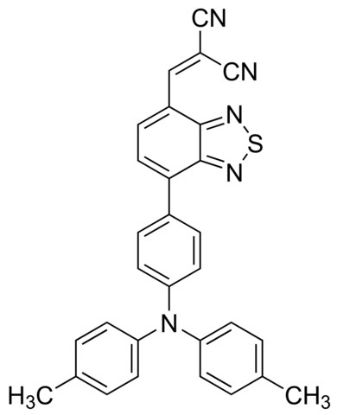 图片 2-[(7-{4-[N,N-双(4-甲基苯基)氨基]苯基}-2,1,3-苯并噻二唑-4-基)亚甲基]丙二腈，2-[(7-{4-[N,N-Bis(4-methylphenyl)amino]phenyl}-2,1,3-benzothiadiazol-4-yl)methylene]propanedinitrile [DTDCPB]；97% (HPLC)