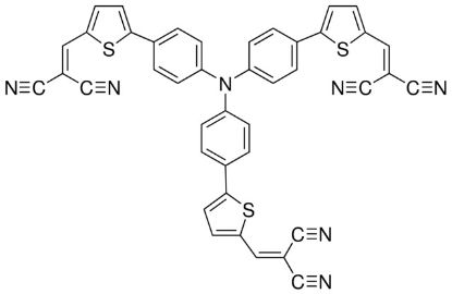 图片 三[4-(5-二氰基亚甲基甲基-2-噻吩基)苯基]胺，Tris[4-(5-dicyanomethylidenemethyl-2-thienyl)phenyl]amine [TDCV-TPA]；97%