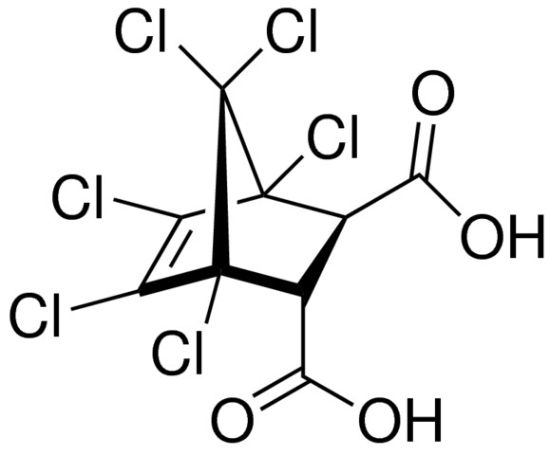 图片 1,4,5,6,7,7-六氯-5-降冰片烯-2,3-二羧酸，1,4,5,6,7,7-Hexachloro-5-norbornene-2,3-dicarboxylic acid；99%