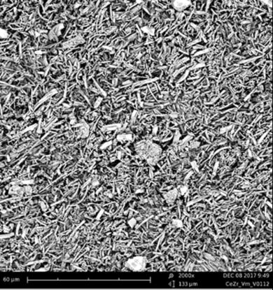 图片 氧化锆铈纳米纤维，Cerium Zirconium Oxide Milled Nanofiber (Ce:Zr ratio 50:50)