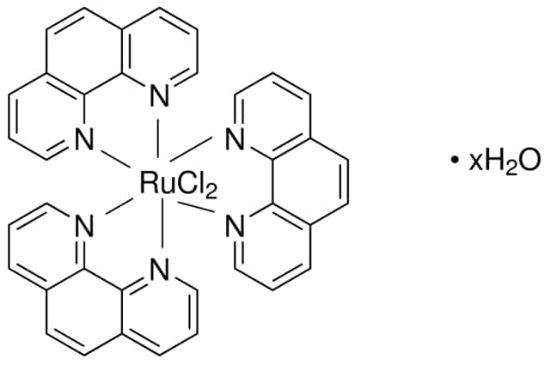 图片 二氯三(1,10-菲罗啉)钌(II)水合物，Dichlorotris(1,10-phenanthroline)ruthenium(II) hydrate；98%