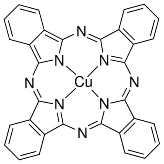 图片 酞菁铜(II)，Copper(II) phthalocyanine [CuPc]；sublimed grade, Dye content 99 %