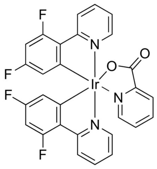 图片 双(4,6-二氟苯基吡啶-C2,N)吡啶甲酰合铱，Bis[2-(4,6-difluorophenyl)pyridinato-C2,N](picolinato)iridium(III) [F2Irpic, FIrpic]；97%
