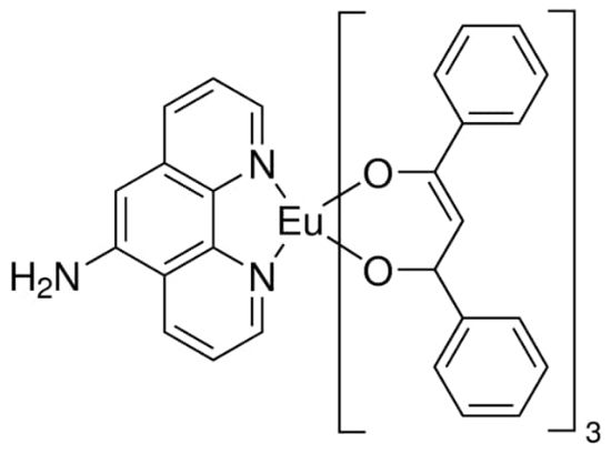 图片 三(二苯甲酰甲烷)单(5-氨基-1,10-菲罗啉)铕(III)，Tris(dibenzoylmethane) mono(5-amino-1,10-phenanthroline)europium (lll)