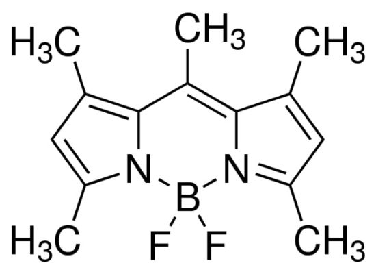 图片 二氟{2-[1-(3,5-二甲基-2H-吡咯-2-亚基-N)乙基]-3,5-二甲基-1H-吡咯并-N}硼，Difluoro{2-[1-(3,5-dimethyl-2H-pyrrol-2-ylidene-N)ethyl]-3,5-dimethyl-1H-pyrrolato-N}boron；99% (HPLC)