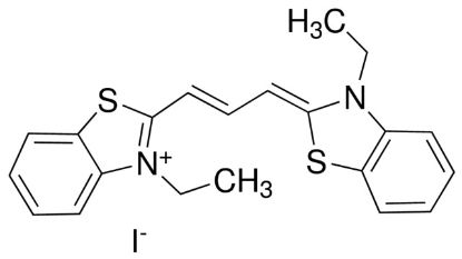 图片 3,3'-二乙基噻碳菁碘化物，3,3′-Diethylthiacarbocyanine iodide [DTCI, DiSC2(3)]；Dye content 95 %