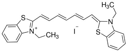 图片 3,3'-二乙基硫代羰花青碘化物，3,3′-Diethylthiatricarbocyanine iodide [DTTCI, DiSC2(7)]；99%