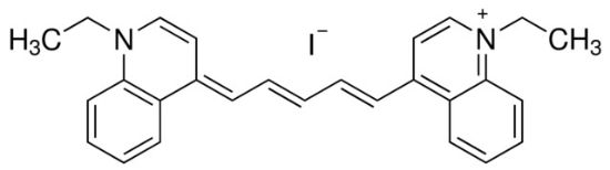 图片 1,1'-二乙基-4,4'-二碳花青碘，1,1′-Diethyl-4,4′-dicarbocyanine iodide；Dye content 90 %