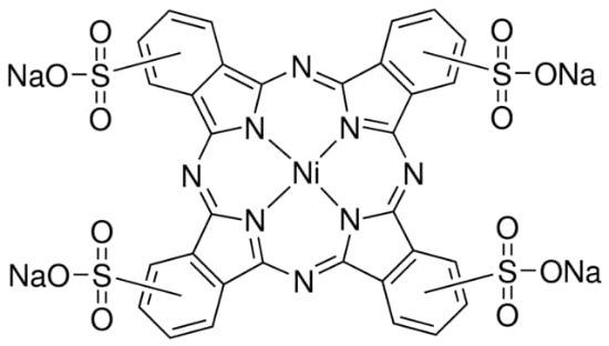 图片 镍(II)酞菁四磺酸四钠盐，Nickel(II) phthalocyanine-tetrasulfonic acid tetrasodium salt