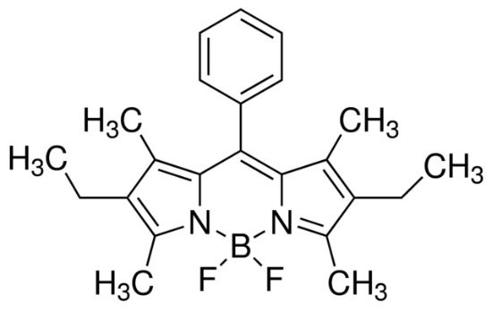 图片 2,8-二乙基-1,3,5,7-四甲基-9-苯基二吡咯亚甲基二氟硼酸盐，2,8-Diethyl-1,3,5,7-tetramethyl-9-phenylbipyrromethene difluoroborate [BODIPY dye]；99% (HPLC)