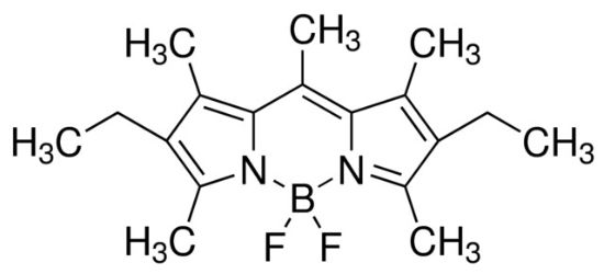 图片 二氟{3-乙基-5- [1-(4-乙基-3,5-二甲基-2H-吡咯-2-亚甲基-N)乙基] -2,4-二甲基-1H-吡咯并-N}硼，Difluoro{3-ethyl-5-[1-(4-ethyl-3,5-dimethyl-2H-pyrrol-2-ylidene-N)ethyl]-2,4-dimethyl-1H-pyrrolato-N}boron；98% (HPLC)