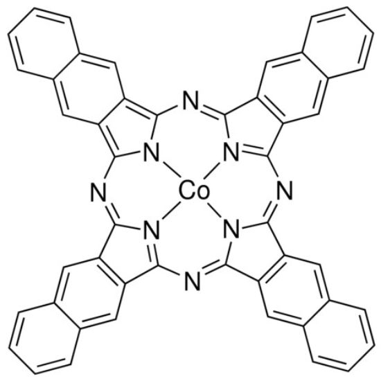 图片 2,3-萘氰钴，Cobalt(II) 2,3-naphthalocyanine；Dye content 85 %