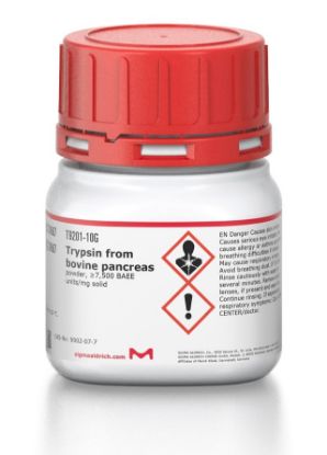 图片 胰蛋白酶来源于牛胰腺 [胰酶]，Trypsin from bovine pancreas；powder, ≥7,500 BAEE units/mg solid