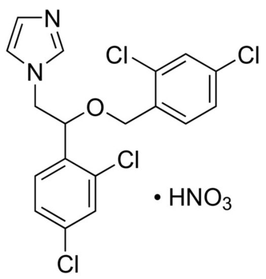 图片 (±)-咪康唑硝酸盐 [硝酸咪康唑]，(±)-Miconazole nitrate salt；Pharmaceutical Secondary Standard; Certified Reference Material