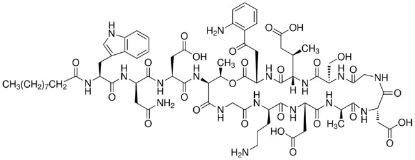 图片 达托霉素，Daptomycin；cyclic lipopeptide antibiotic
