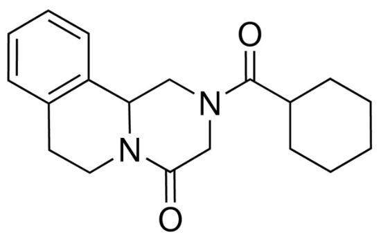 图片 吡喹酮，Praziquantel [PZQ]；anthelminic, neurogenic