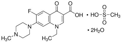 图片 培氟沙星甲磺酸酯二水合物，Pefloxacin mesylate dihydrate；≥97.0%