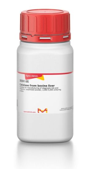 图片 过氧化氢酶来源于牛肝脏，Catalase from bovine liver；Suitable for manufacturing of diagnostic kits and reagents, lyophilized powder, 2,000-5,000 units/mg protein