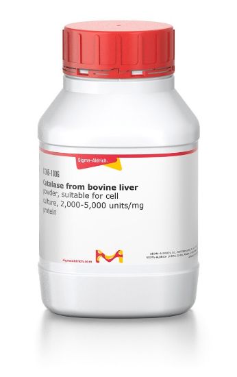图片 过氧化氢酶来源于牛肝脏，Catalase from bovine liver；powder, suitable for cell culture, 2,000-5,000 units/mg protein