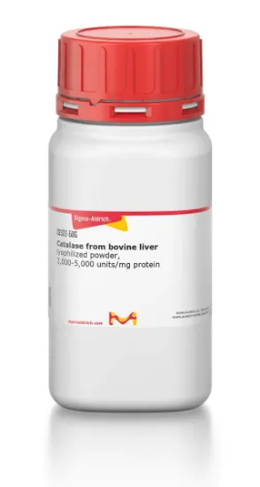 图片 过氧化氢酶来源于牛肝脏，Catalase from bovine liver；lyophilized powder, 2,000-5,000 units/mg protein