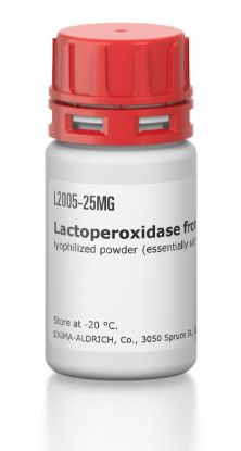 图片 乳过氧化物酶来源于牛奶，Lactoperoxidase from bovine milk [LPO, POD]；lyophilized powder (essentially salt-free), ≥200 units/mg protein