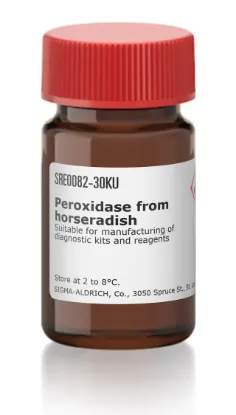 图片 辣根过氧化物酶，Peroxidase from horseradish [POD, HRP]；Suitable for manufacturing of diagnostic kits and reagents, ≥250 units/mg solid (using pyrogallol)