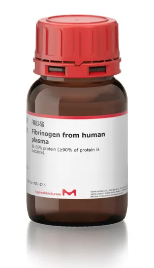 图片 人纤维蛋白原，Fibrinogen from human plasma [Factor I]；35-65% protein (≥90% of protein is clottable).