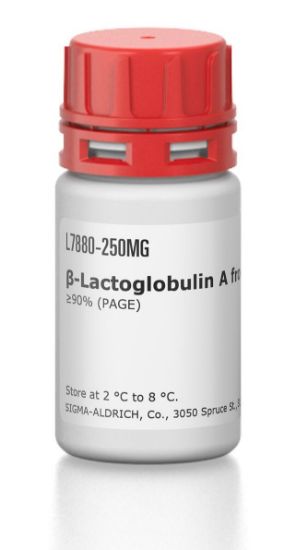 图片 β-乳球蛋白A来源于牛奶，β-Lactoglobulin A from bovine milk [BLG-A]；≥90% (PAGE)