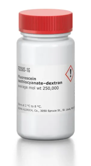 图片 异硫氰酸荧光素-葡聚糖，Fluorescein isothiocyanate–dextran [FITC–Dextran]；average mol wt 250,000