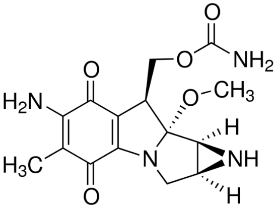 图片 丝裂霉素C来源于头状链霉菌，Mitomycin C from Streptomyces caespitosus；≥98% (HPLC), potency: ≥970 μg per mg (USP XXIV), γ-irradiated, suitable for cell culture