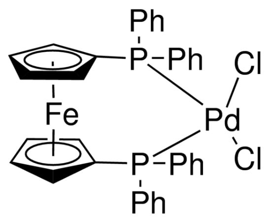 图片 [1,1′-双(二苯基膦)二茂铁]二氯化钯(II)，[1,1′-Bis(diphenylphosphino)ferrocene] dichloropalladium(II) [Pd(dppf)Cl2]；Umicore