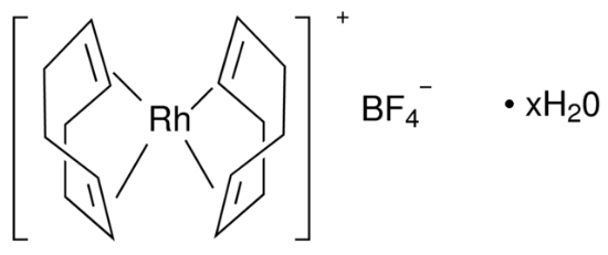 图片 双(1,5-环辛二烯)四氟硼酸铑(I)水合物，Bis(1,5-cyclooctadiene)rhodium(I) tetrafluoroborate hydrate；97%
