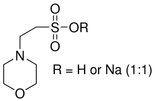 图片 吗啉乙磺酸半钠盐 [MES半钠盐]，MES hemisodium salt；≥98% (titration)