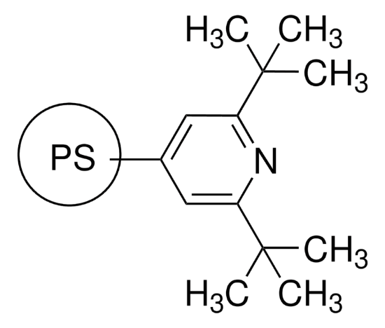 图片 2,6-二叔丁基吡啶, 聚合物键合型，2,6-Di-tert-butylpyridine, polymer-bound；200-400 mesh, extent of labeling: ~1.8 mmol/g loading, 1 % cross-linked with divinylbenzene