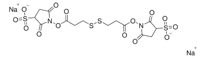 图片 3,3'-二硫代双(磺基琥珀酰亚胺丙酸酯)，(3,3′-dithiobis(sulfosuccinimidyl propionate)) [DTSSP]；≥80%