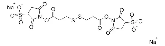 图片 3,3'-二硫代双(磺基琥珀酰亚胺丙酸酯)，(3,3′-dithiobis(sulfosuccinimidyl propionate)) [DTSSP]；≥80%