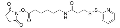 图片 琥珀酰亚胺基6-[3(2-吡啶基二硫代)丙酰胺基己酸酯，succinimidyl 6-[3(2-pyridyldithio)propionamido]hexanoate [LC-SPDP]；≥95%