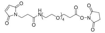 图片 O-[N-(3-马来酰亚胺丙酰)氨基乙基]-O′-[3-(N-琥珀酰亚氨氧基)-3-氧代丙基]三甘醇，O-[N-(3-Maleimidopropionyl)aminoethyl]-O′-[3-(N-succinimidyloxy)-3-oxopropyl]triethylene glycol；≥90% (NMR)
