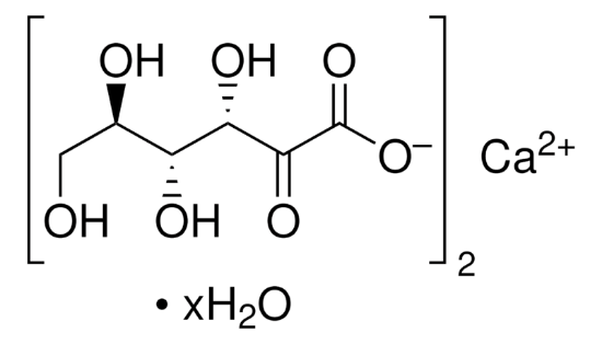 图片 2-酮-D-葡萄糖酸半钙盐水合物，2-Keto-D-gluconic acid hemicalcium salt hydrate；≥99% (TLC)