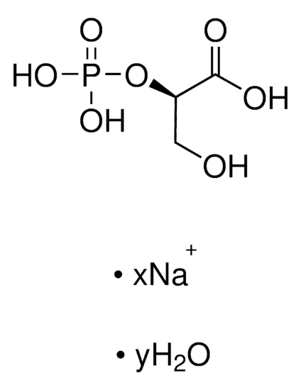 图片 D(+)-2-磷酸甘油酸钠盐水合物，D(+)-2-Phosphoglyceric acid sodium salt hydrate；≥75% (calc. on dry substance, enzymatic)