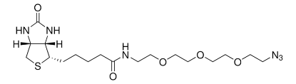 图片 N-[2-[2-[2-(2-叠氮乙氧基)乙氧基]乙氧基]乙基]生物素胺，Azide-PEG3-biotin conjugate；solid