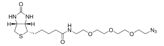 图片 N-[2-[2-[2-(2-叠氮乙氧基)乙氧基]乙氧基]乙基]生物素胺，Azide-PEG3-biotin conjugate；solid